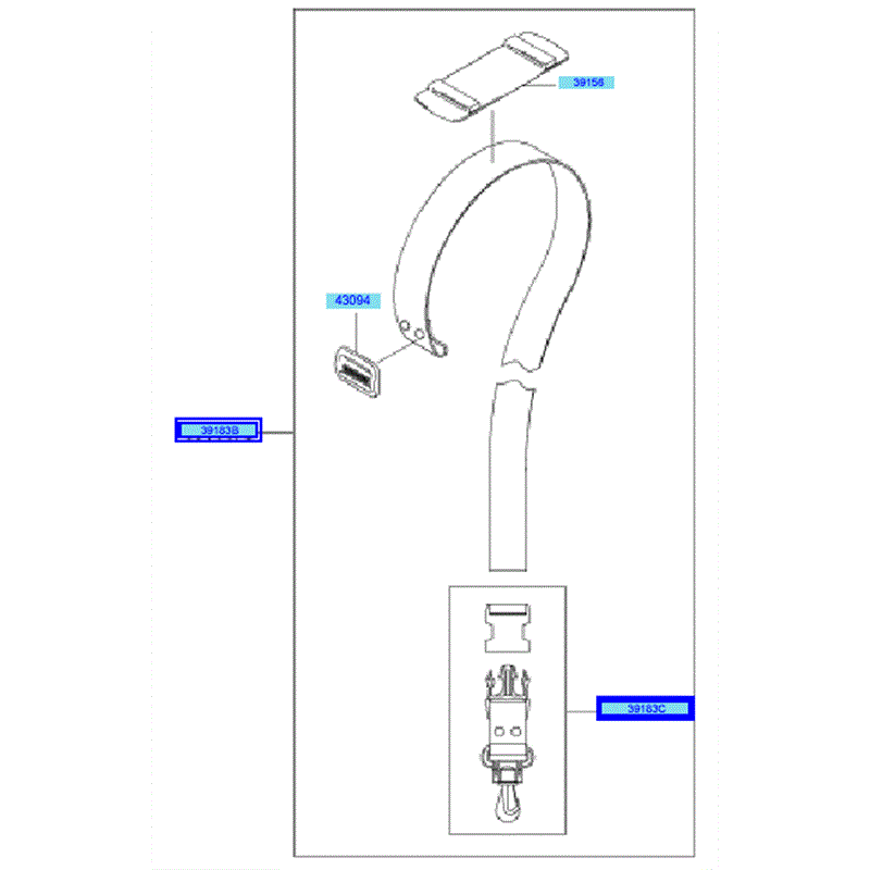 Kawasaki KBH26A (HAO26F-AS50) Parts Diagram, Hanger