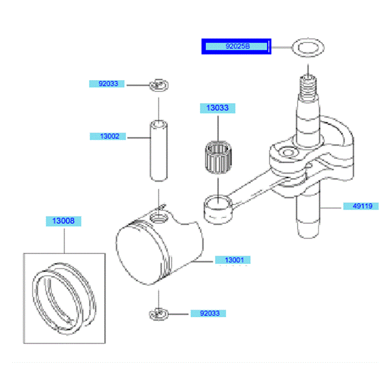 Kawasaki KHS750A  (HB750B-AS50) Parts Diagram, Piston & Crankshaft