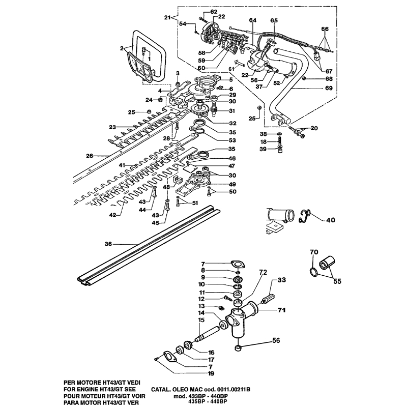Oleo-Mac HT 43 (HT 43) Parts Diagram, Blades assy