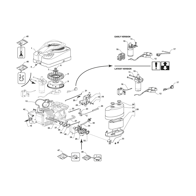 Mountfield 1636H Lawn Tractor (2T0430483-M11 [2011-2020]) Parts Diagram,  Carburettor, Air Cleaner Assy