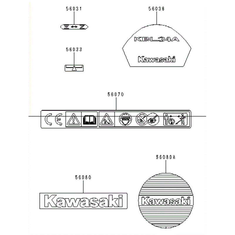 Kawasaki KBL34A (HA034F-AS51) Parts Diagram, LABEL