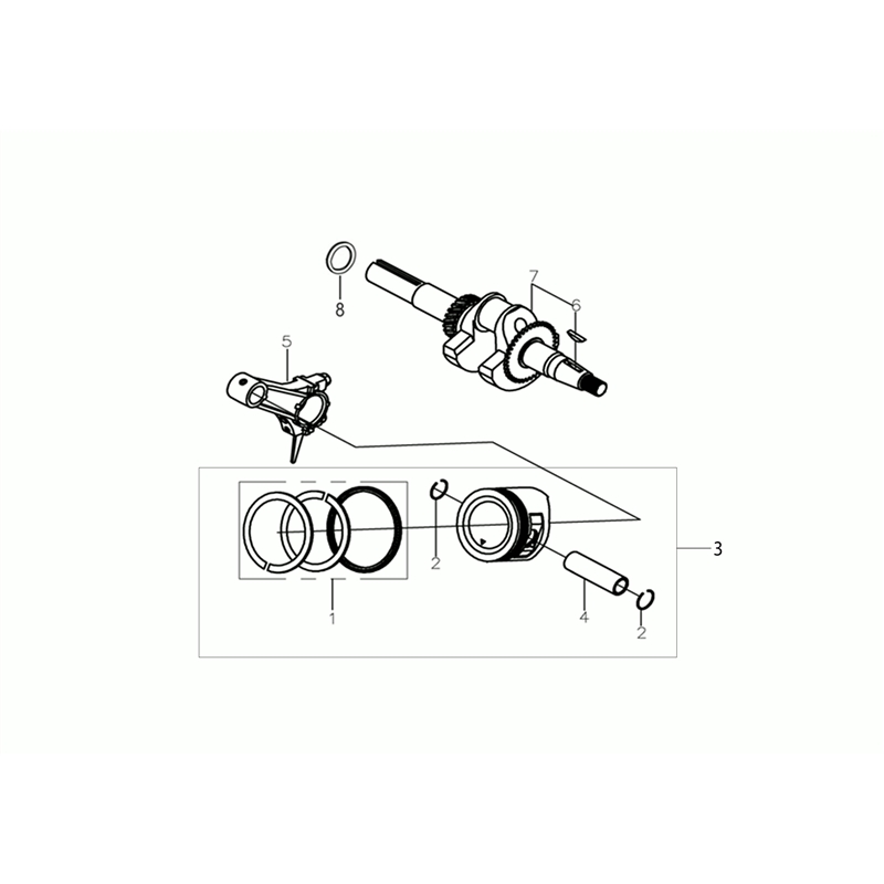 Bertolini 218 (K900 HR) - EURO5 (218 (K900 HR) - EURO5) Parts Diagram, Shaft + piston