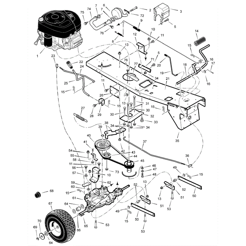 Hayter 10/30 (133D260000001-133D260999999) Parts Diagram, Motion Drive