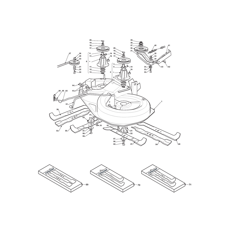 Mountfield TM 15 36 Lawn Tractor (2T0320433 M10 [2010]) Parts Diagram, Cutting Plate