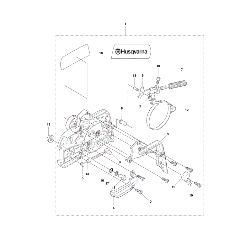 Husqvarna 435e Chainsaw (2011) Parts Diagram, Chain Break & Clutch Cover-435