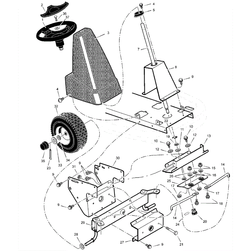 Hayter 10/30 (133E270000001-133E290999999) Parts Diagram, Steering