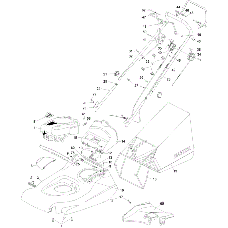 Hayter Harrier 56 (563) Lawnmower (563H316000101-563H316999999 ) Parts Diagram, Upper Mainframe