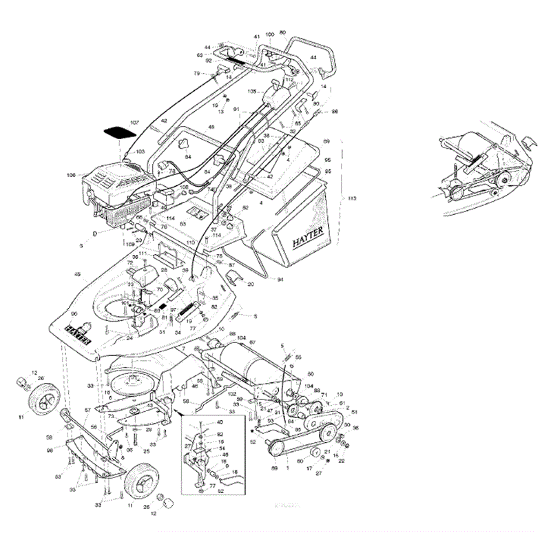 Hayter Harrier 48 (220) Lawnmower (220L002351-220L099999) Parts Diagram, PSEI696 Mainframe Assembly