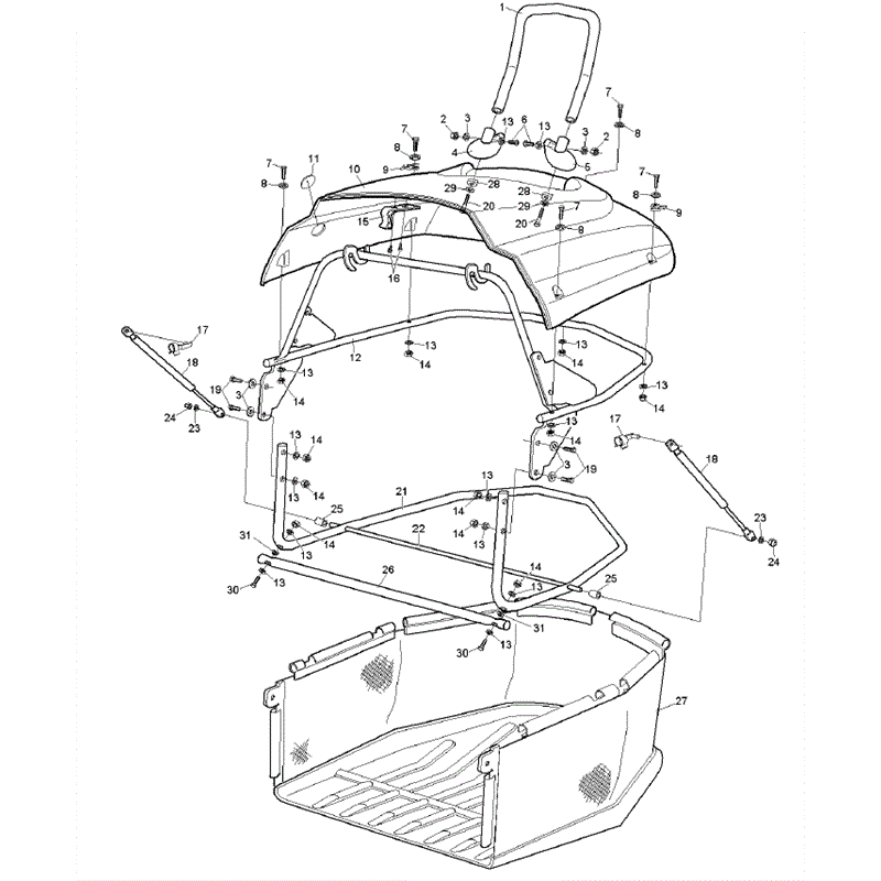 Hayter RS17/102H (17/40) (149E270000001-149E280999999) Parts Diagram, Grassbag Assembly