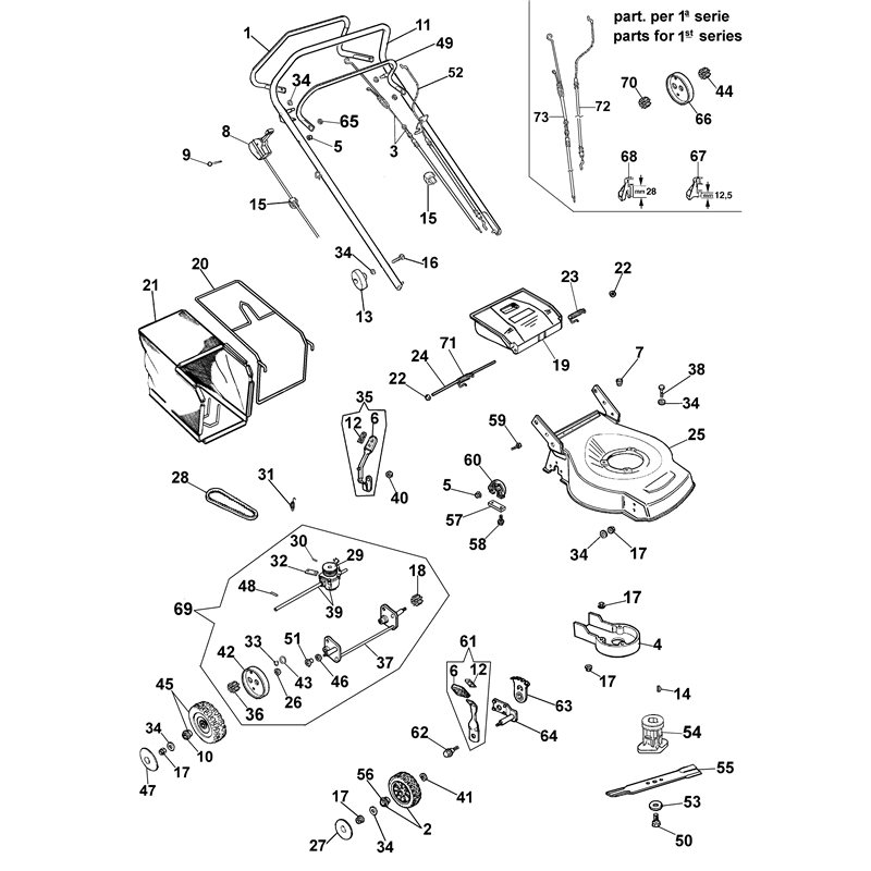 Oleo-Mac G 47 THQ (G 47 THQ) Parts Diagram, Complete illustrated parts list