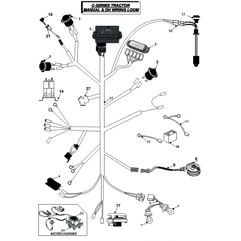 Countax C Series Kawasaki  Lawn Tractor 2011 (2011) Parts Diagram, Manual & DH Wiring Loom