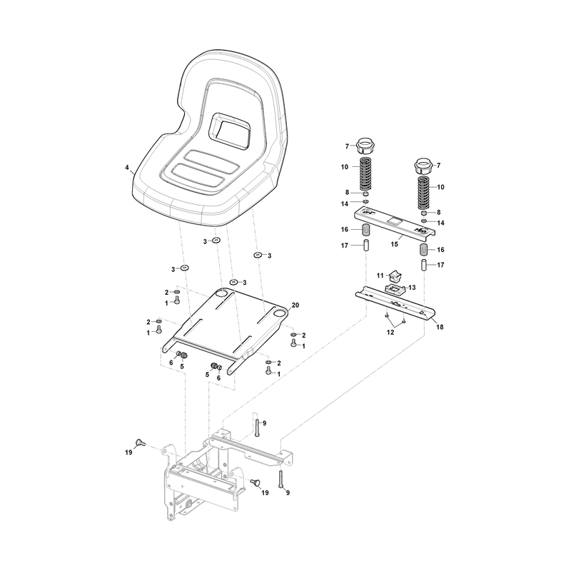 Mountfield Freedom 28e  (2022) [2T0250483-M22T] (2022) Parts Diagram, Seat Support