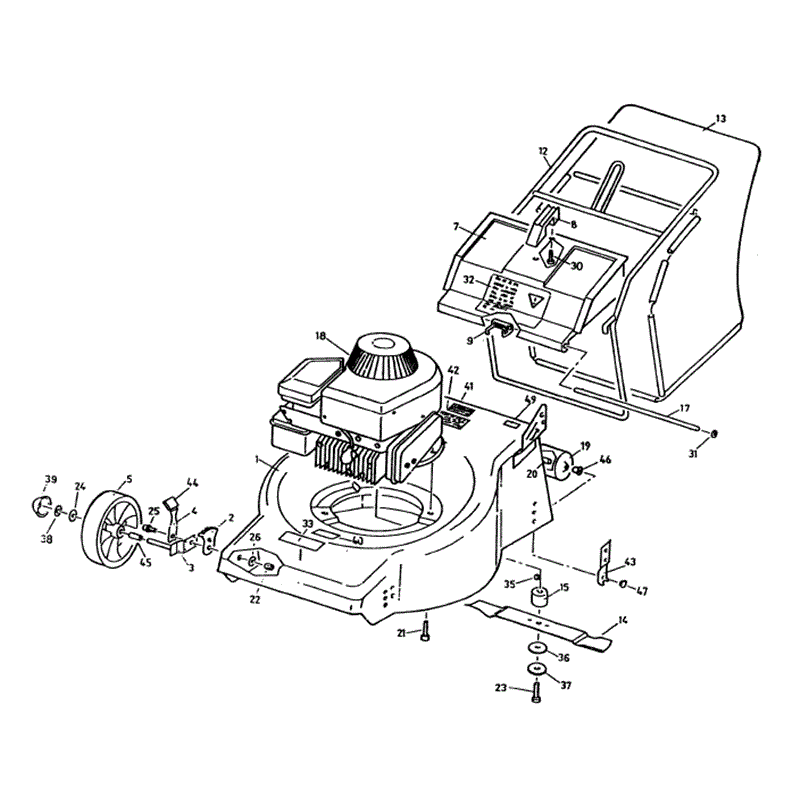Mountfield Laser/Mascot (MP85023-25-26-27) Parts Diagram, MAIN DECK