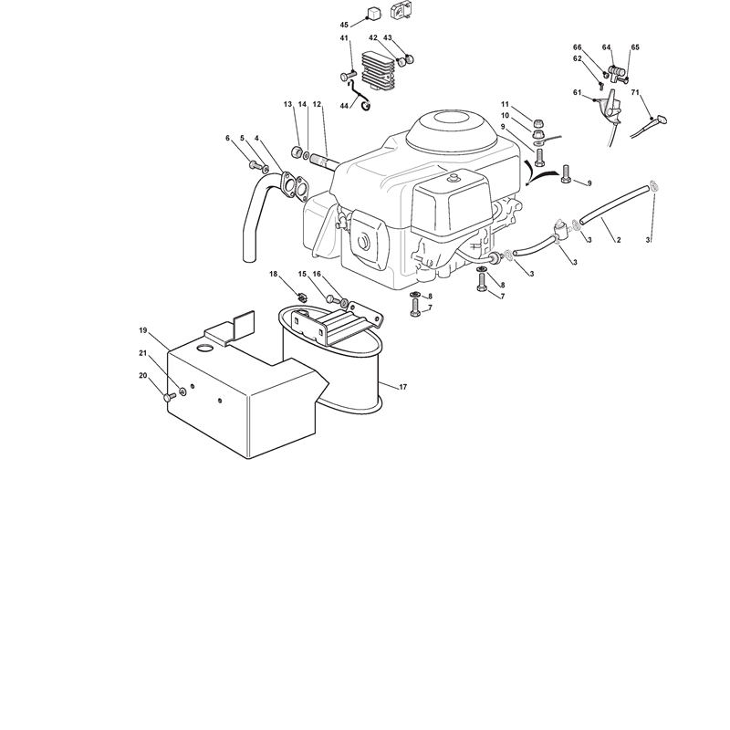 Mountfield 3600SH Lawn Tractor (2T0410383-M11 [2011-2018]) Parts Diagram,  Honda GXV 390