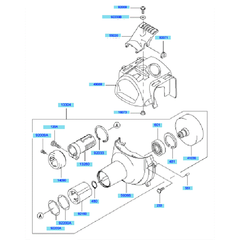 Kawasaki KBL34A (HA034F-BS51) Parts Diagram, Cooling Equipment