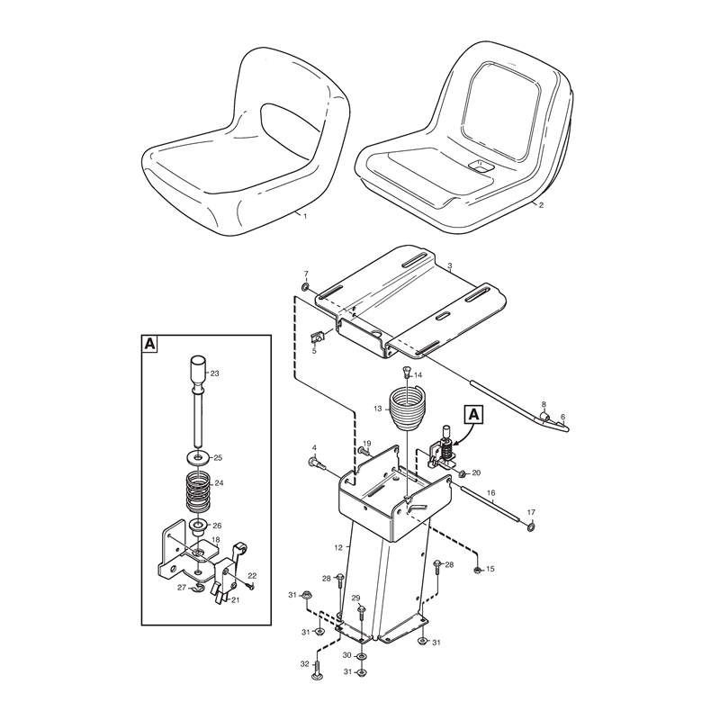 Stiga VILLA COMFORT (13-2722-81 [2001]) Parts Diagram, Seat_0