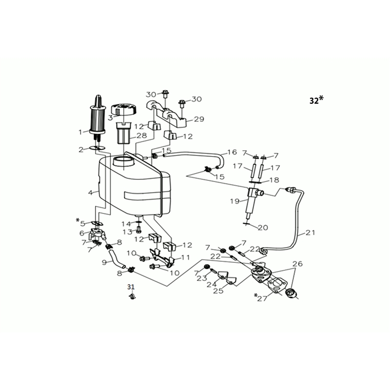 Bertolini 215 (2019) (K7000 HD) (215 (2019) (K7000 HD)) Parts Diagram, Complete tank