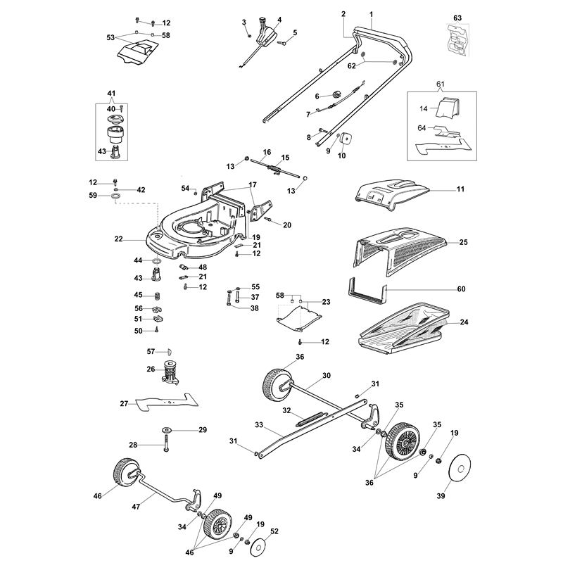 Oleo-Mac MAX 48 PBX Plus-Cut (MAX 48 PBX Plus-Cut) Parts Diagram, Complete illustrated parts list