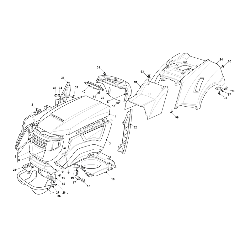 Mountfield 3600SH Lawn Tractor (2T0410383-M11 [2011-2018]) Parts Diagram, Body Work