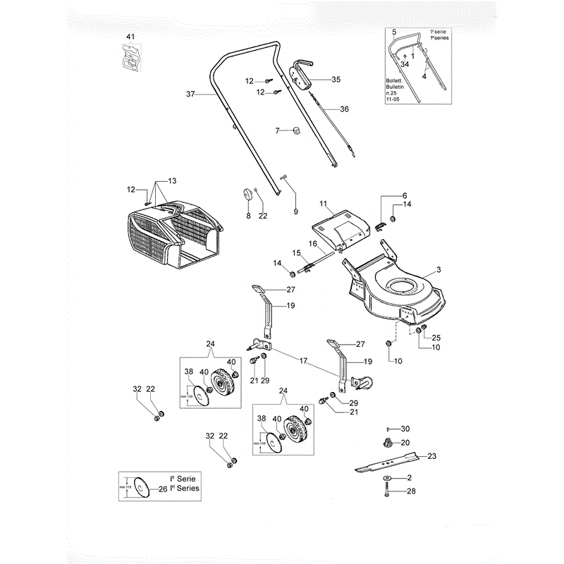 Efco LR 44 P B&S Lawnmower (LR44P) Parts Diagram, Page 1