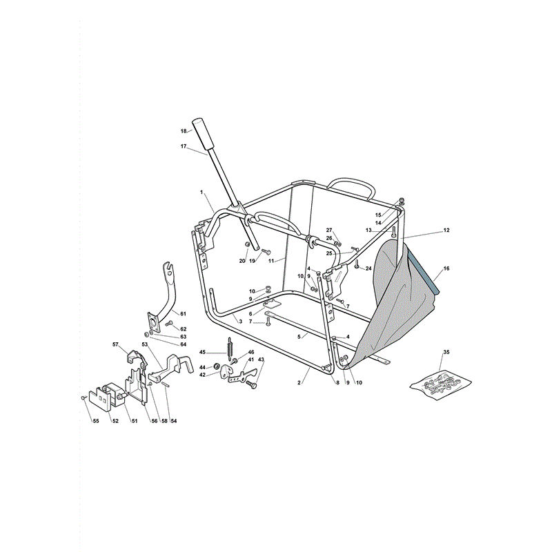 Castel / Twincut / Lawnking XT200HD (2010) Parts Diagram, Grass Catcher