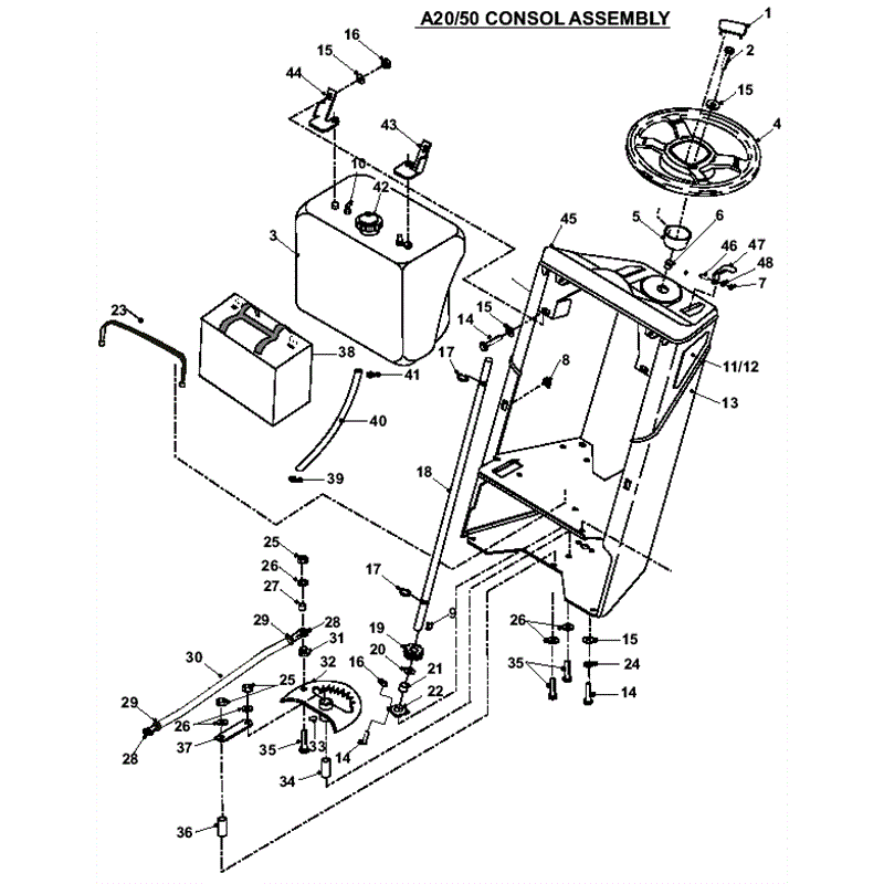 Countax A2050 - A2550 Lawn Tractor 2008 (2008) Parts Diagram, Consol Assembly
