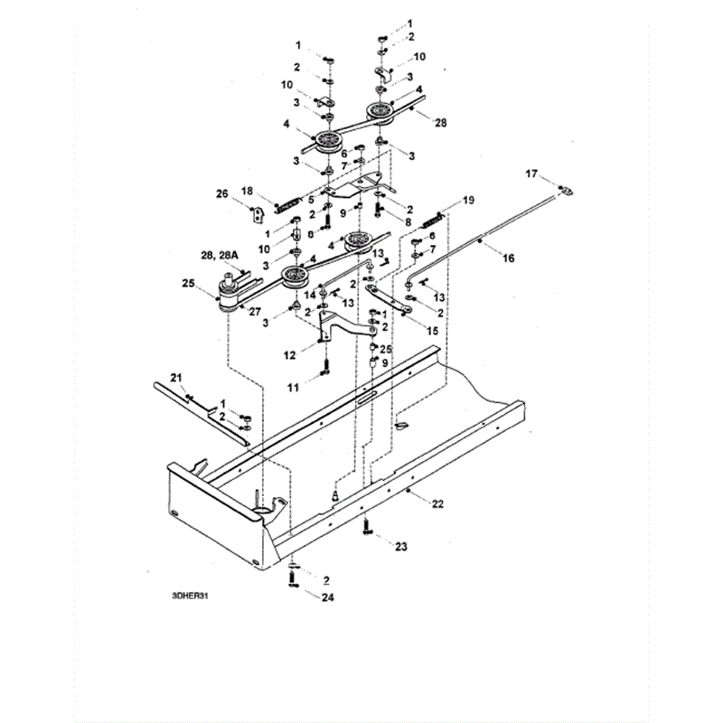 Hayter 14/38 (HY1438) Parts Diagram, Running Board Assy