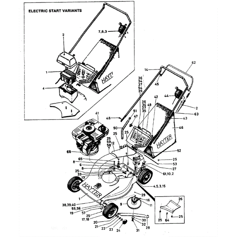 Hayter Hunter 54 (332001001-332001242) Parts Diagram, Main Frame