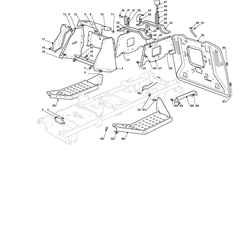 Mountfield TM 15 36 Lawn Tractor (2T0320433 M10 [2010]) Parts Diagram, Chassis Low End