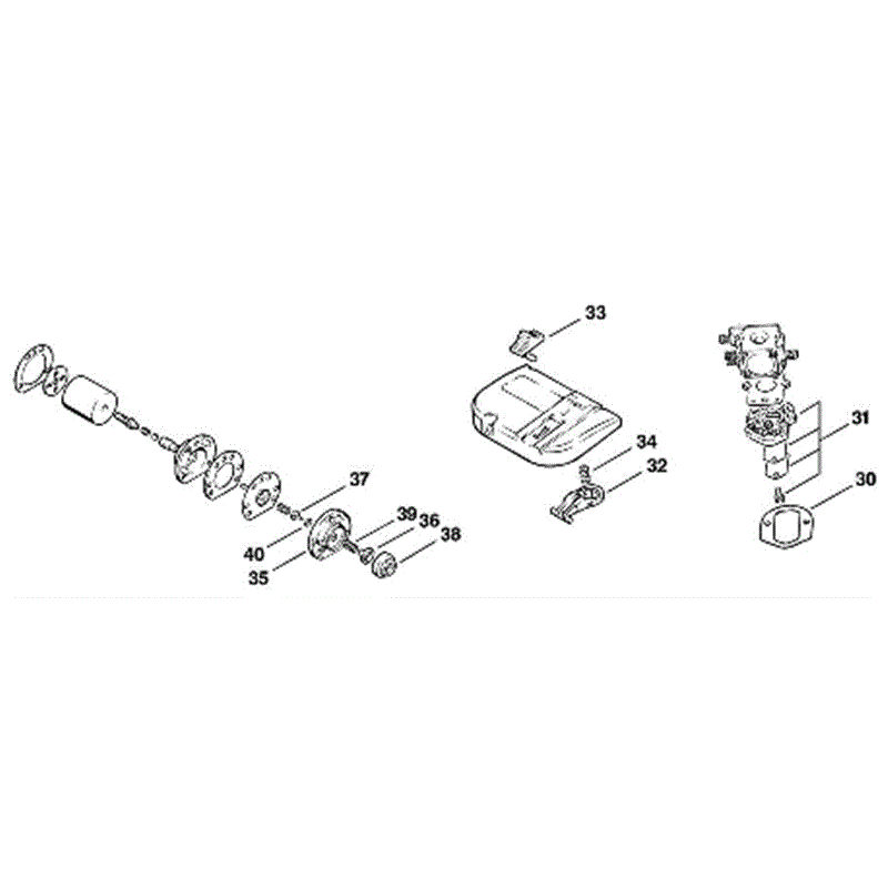 Stihl 009 Chainsaw (009) Parts Diagram, C_-Air filter / Oil Pump