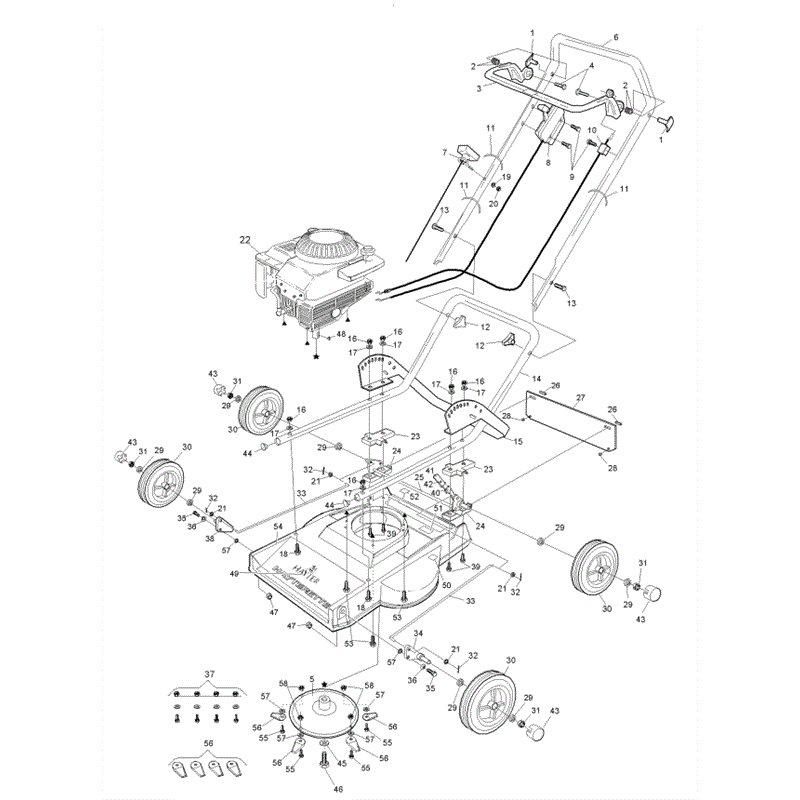 Hayterette Lawnmower (005D260000001-005D260999999) Parts Diagram, Page 1