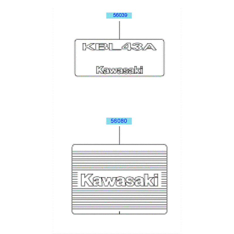 Kawasaki KBL43A (HA043G-AS51) Parts Diagram, Labels