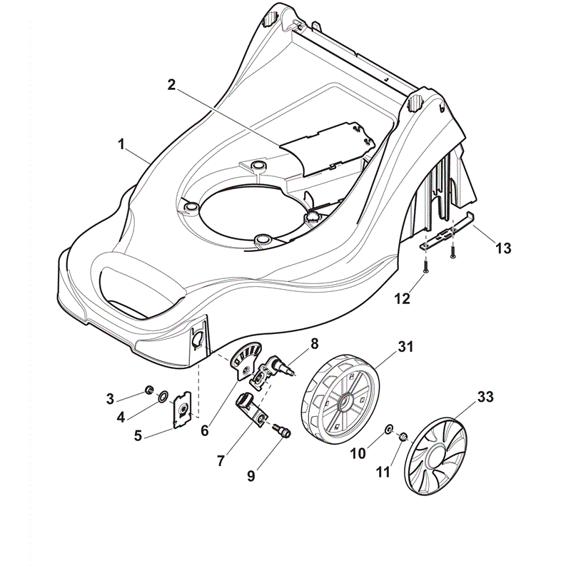 Mountfield HP164 Petrol Rotary Mower (2012) Parts Diagram, Page 1