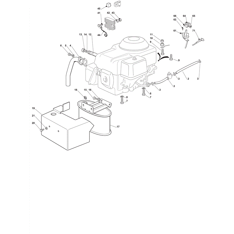 Castel / Twincut / Lawnking PT170HD (2012) Parts Diagram, Engine Honda GXV 390