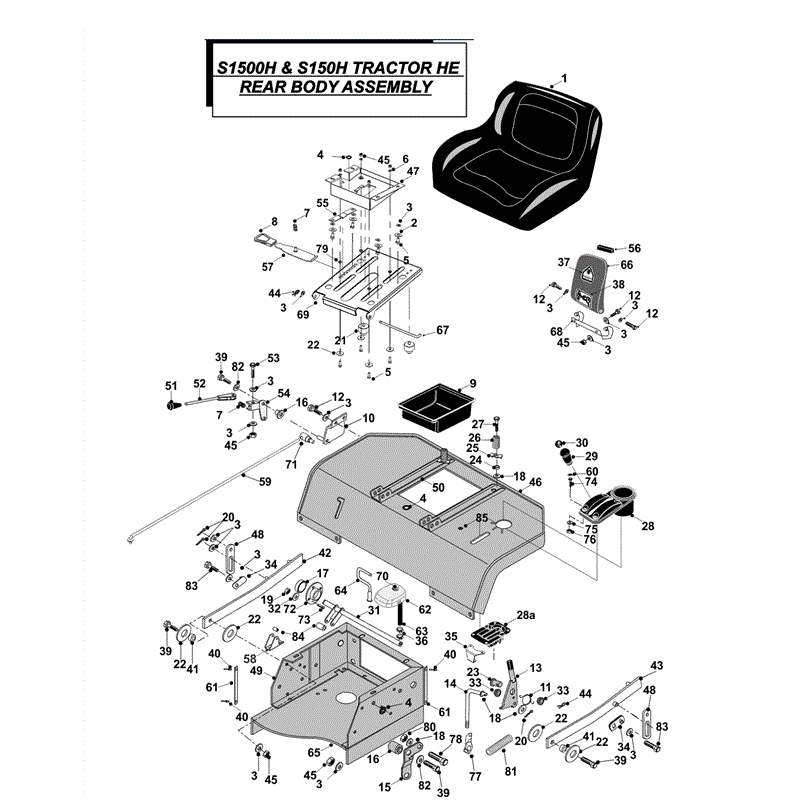Westwood 2011 S150H & S1500H Lawn Tractors (2011) Parts Diagram, Rear Body Assembly