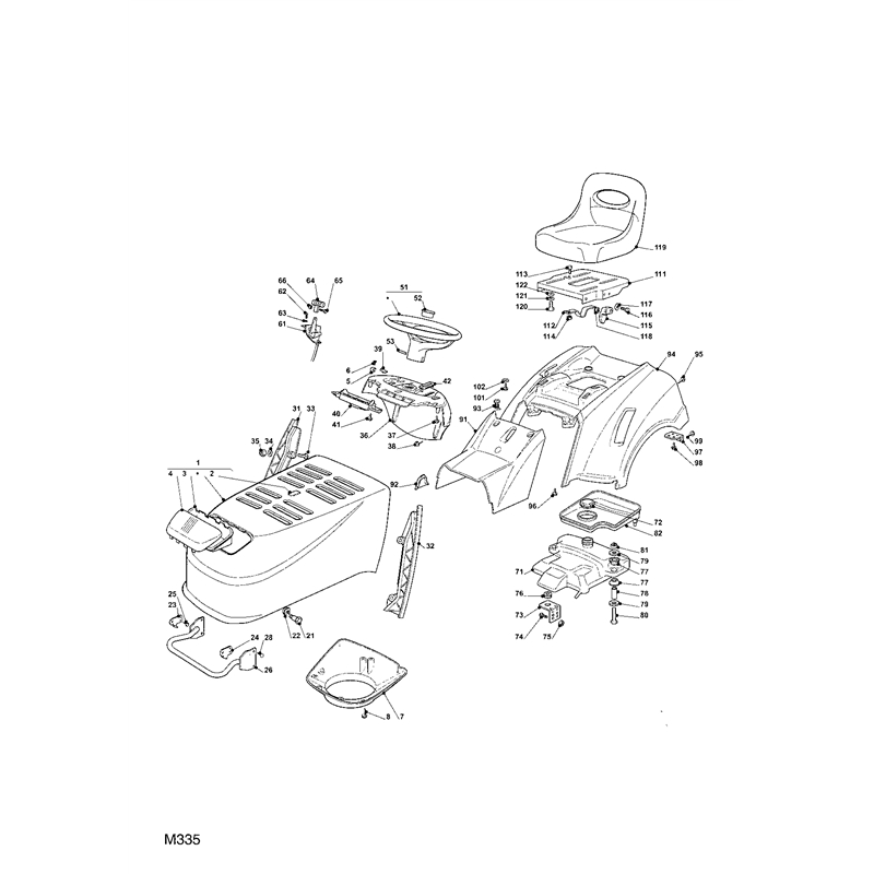 Mountfield 1435E Lawn Tractor (13-2688-12 [2007]) Parts Diagram, Body Work