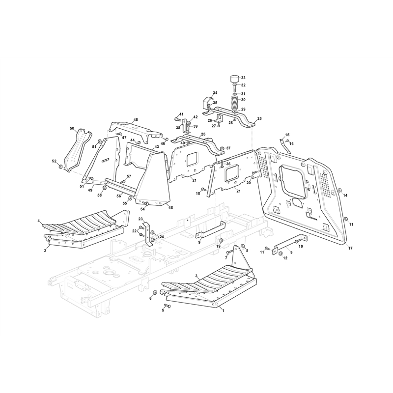 Mountfield 1736H Twin Lawn Tractor (2T0440483-M20 [2020-2022]) Parts Diagram, Frame