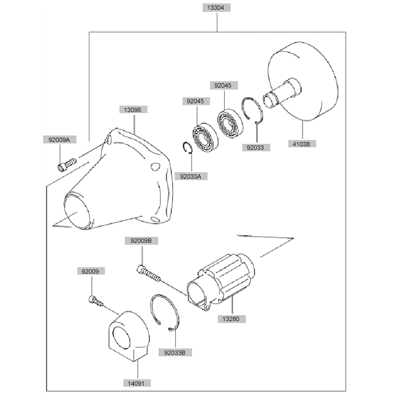 Kawasaki KBL35A (HA035A-AS50) Parts Diagram, Housing