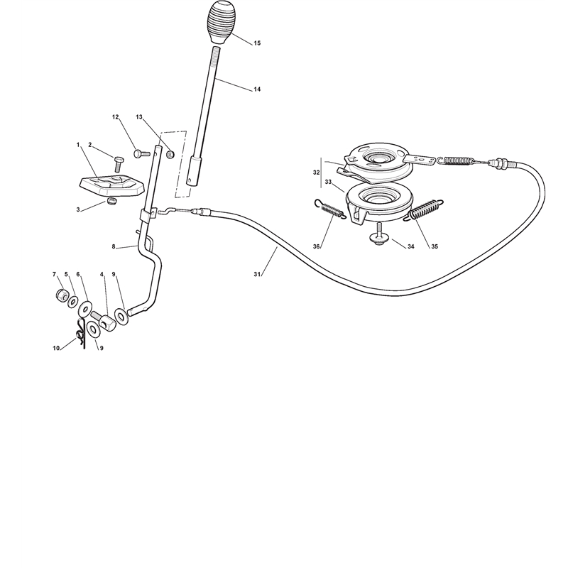 Mountfield R25V Ride-on (2T0030436-BQ [2011-2013]) Parts Diagram, Blades Engagement with Electromagnetic Clutch