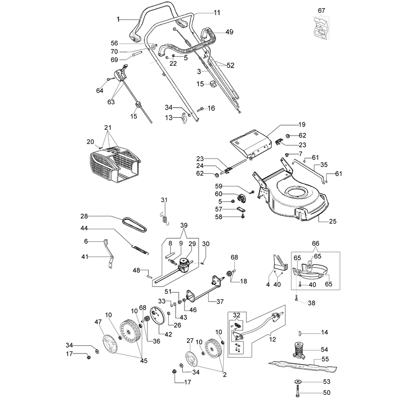 Oleo-Mac G 44 TK COMFORT (K500 - AUTOCHOKE) (G 44 TK COMFORT (K500 - AUTOCHOKE)) Parts Diagram, Complete illustrated parts list