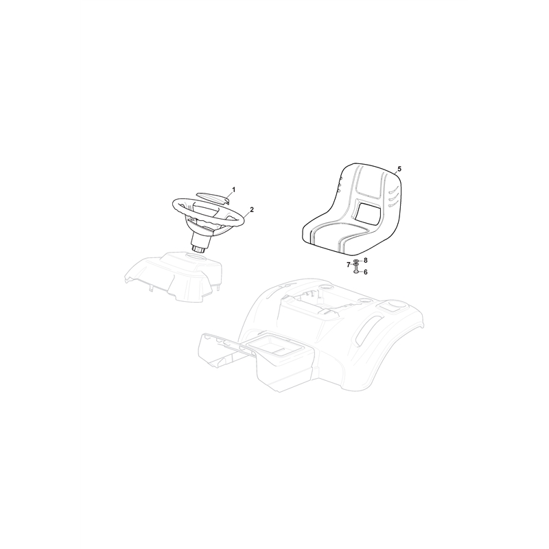 Mountfield 1530H Lawn Tractor (2T2100483-M22 [2023]) Parts Diagram, Seat & Steering Wheel