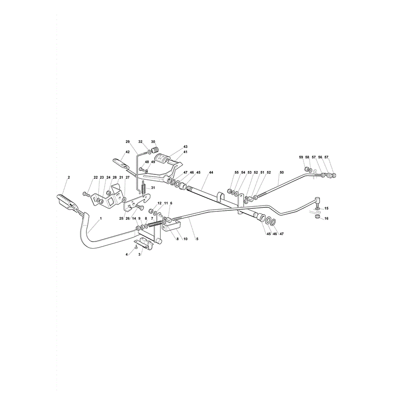 Castel / Twincut / Lawnking XT190HD (2010) Parts Diagram, Brake and Gearbox Controls