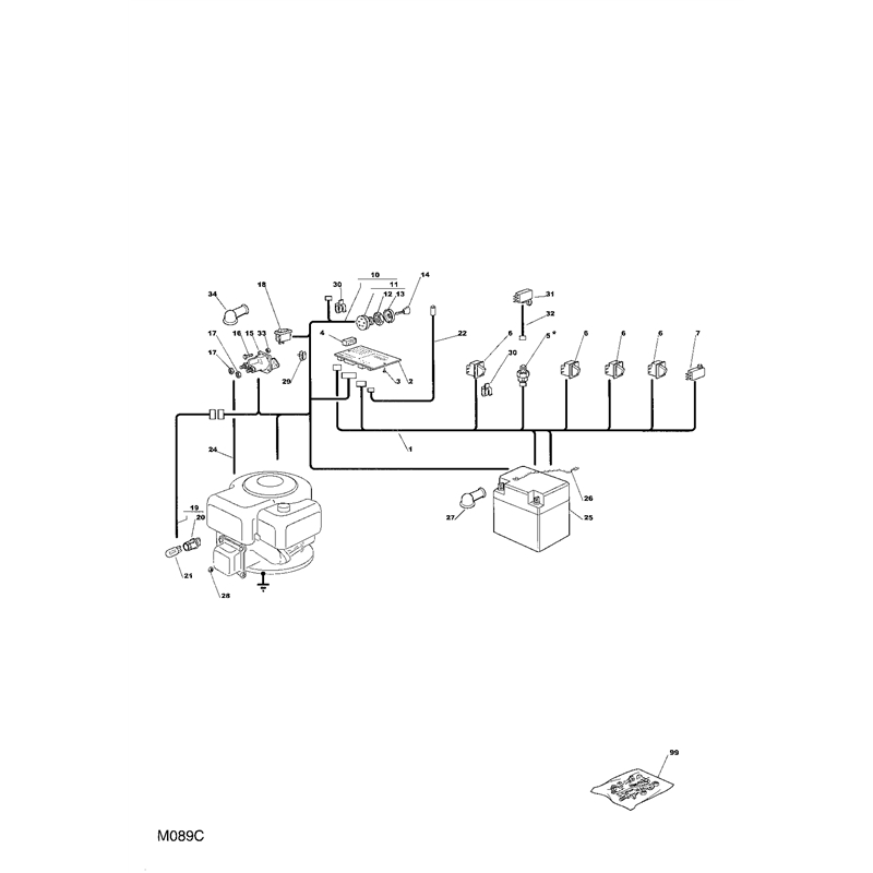 Mountfield 1236M Lawn Tractor (13-2650-15 [2005]) Parts Diagram, Electric Equipment