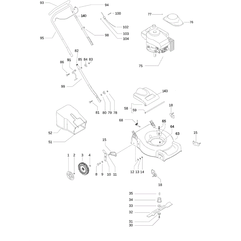 McCulloch M46-450C (966524001) Parts Diagram, Page 1