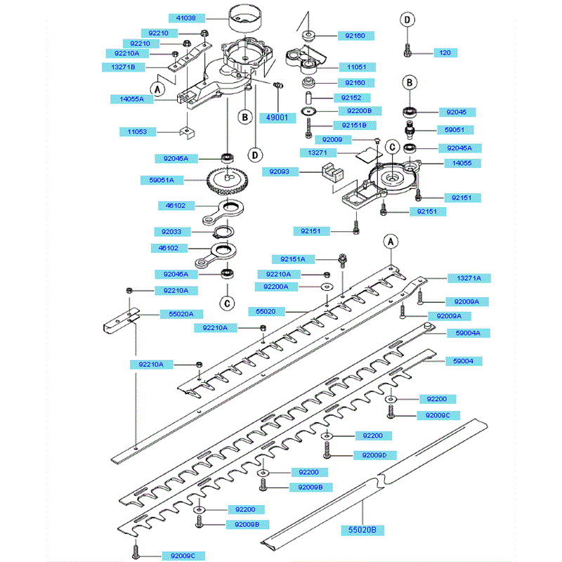 Kawasaki KHS750B (HB750B-AS51) Parts Diagram, Case - Cutter
