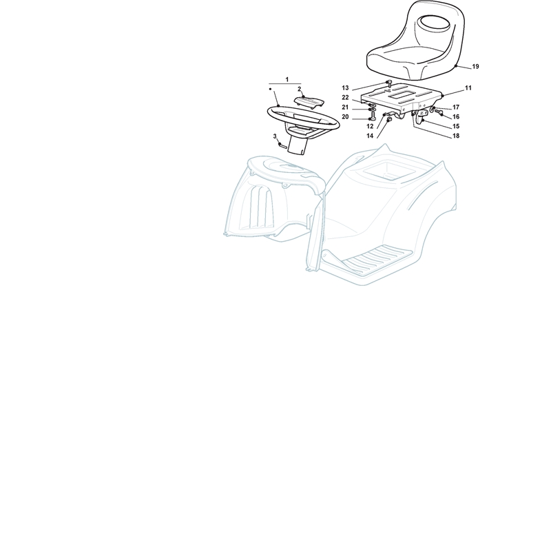 Mountfield 1436H Lawn Tractor (299961383-MO6 [2006]) Parts Diagram, Seat & Steering Wheel