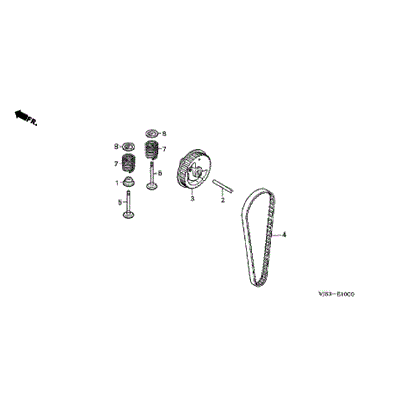Honda UMK 425 UE Brushcutter (UMK425E-UEET) Parts Diagram, CAMSHAFT PULLEY