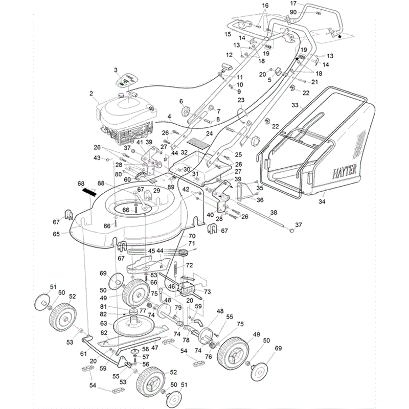 Hayter Motif 53 Autodrive (435H315000001 - 435H315000399) Parts Diagram, Page 1