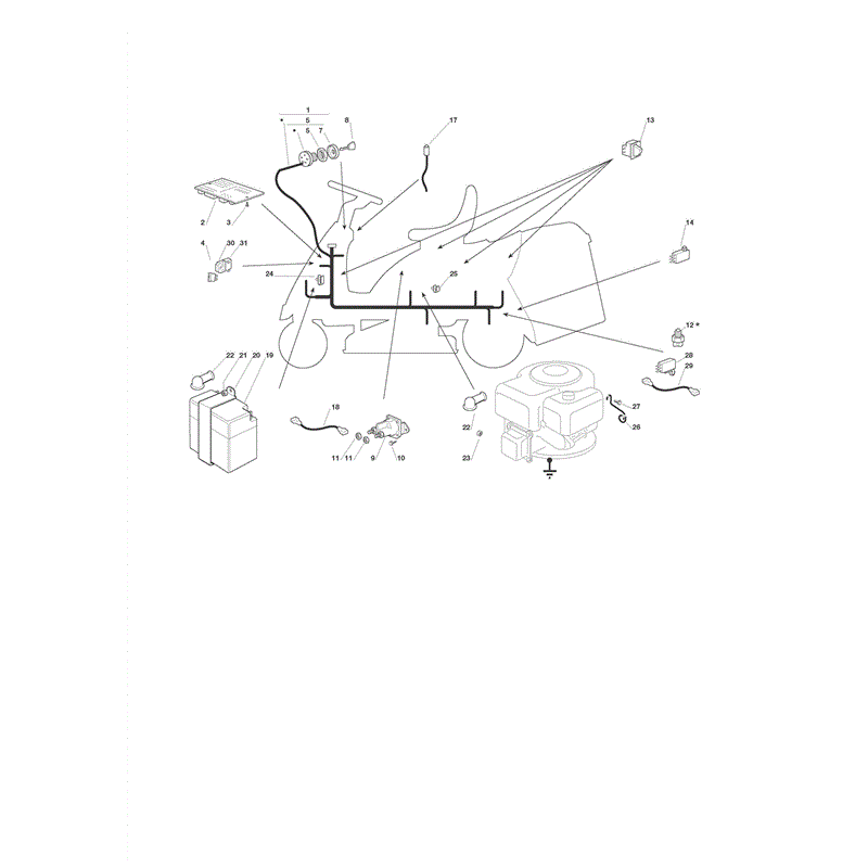 Castel / Twincut / Lawnking 12.5-72 (2009) Parts Diagram, Electrical Parts