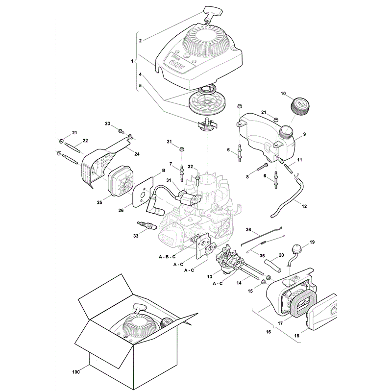 Mountfield SP414 (RS100 OHV) (2011) Parts Diagram, Page 7